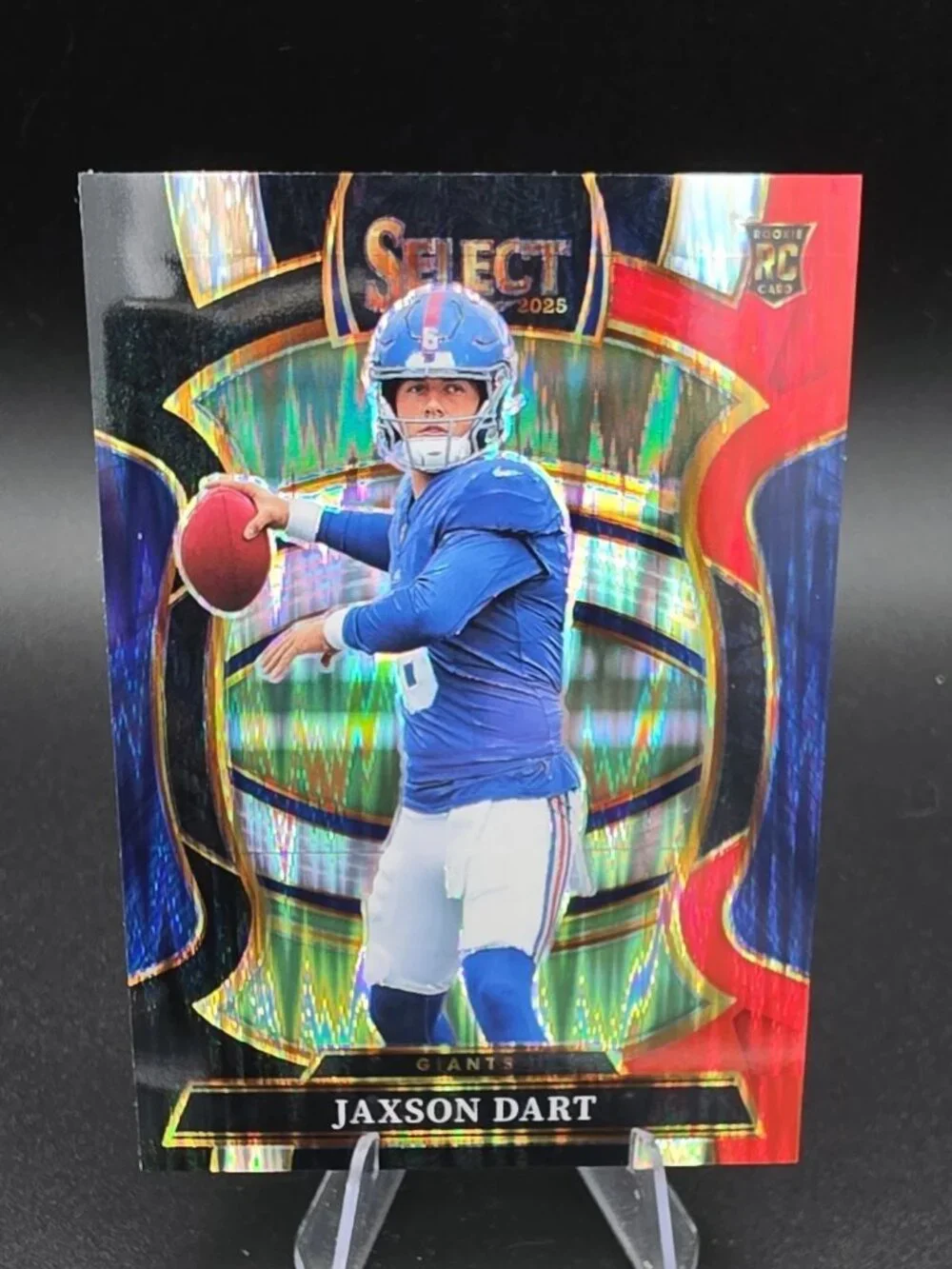 2025 Panini Select - Concourse Jaxson Dart #93 Black & Red Shock Prizm (RC)